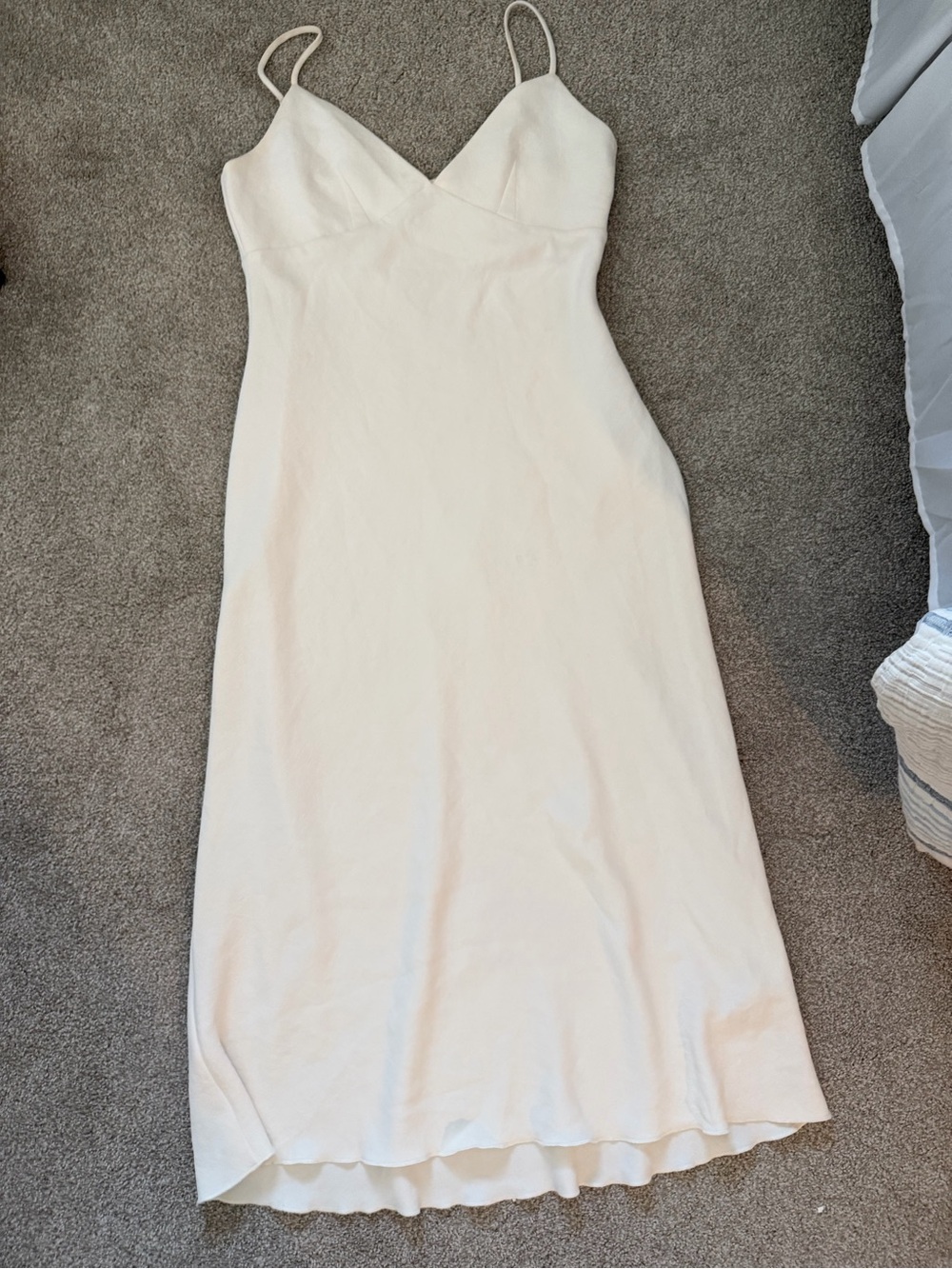Wilfred Cream Spaghetti-Strap Midi Slip Dress